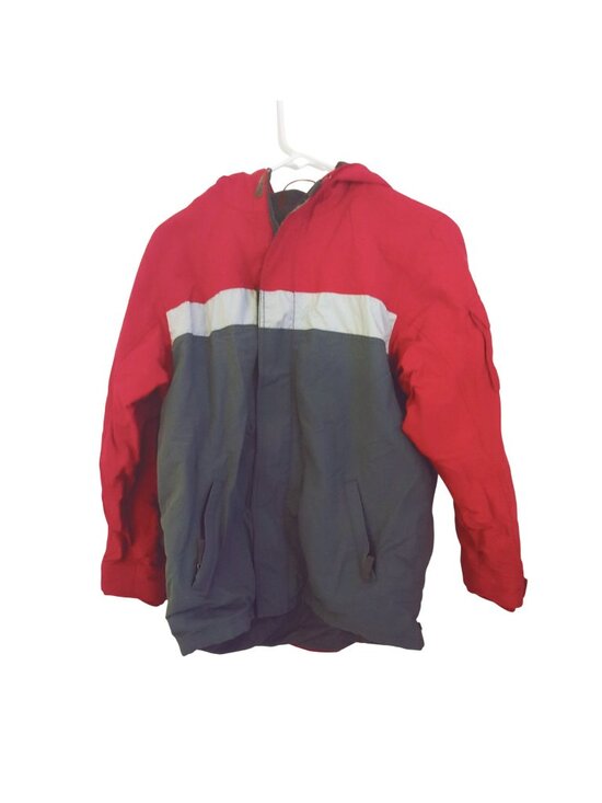 Gap Kids Other - Gap Kids Boys Hooded Fleece Lined Colorblock Winter Jacket Red/Gray Size 14/16